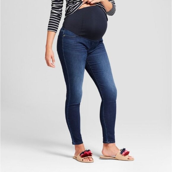 Isabel Maternity Womens Over Belly Skinny Maternity Jeans Blue Denim Sz 8/29R - Picture 1 of 9